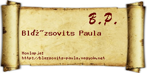 Blázsovits Paula névjegykártya